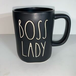 Rae Dunn black BOSS LADY Coffee Cup Mug 16 oz.